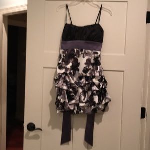 Black floral pattern dress